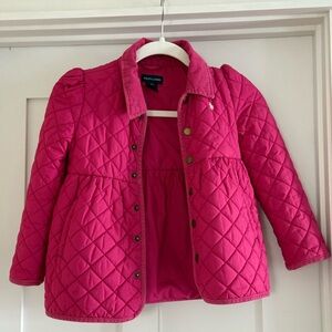 Ralph Lauren Girls' Quilted Hot Pink Puffer Jacket